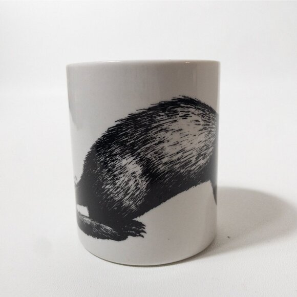 Ferret Ceramic Mug Porcelain By Rosalinde Black and White - Picture 7 of 9